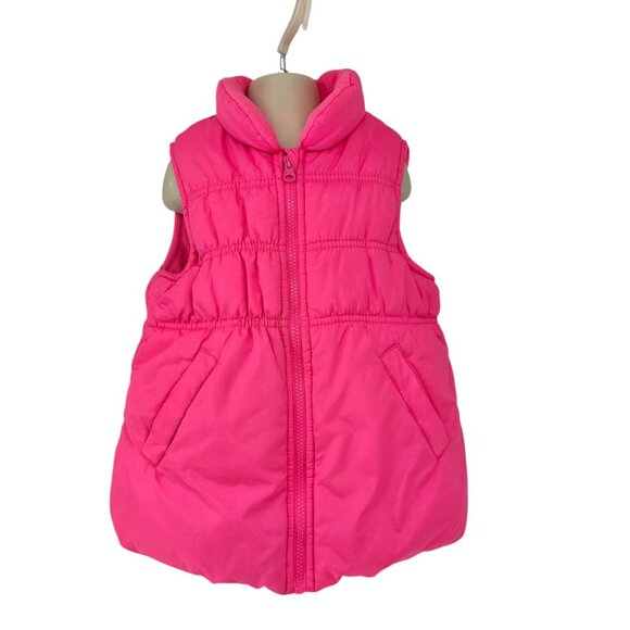 OshKosh Bgosh Puffer Vest Kids Size 5 Solid Pink With Zipper and Pockets - Picture 1 of 7